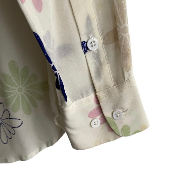 EQUIPMENT FEMME Silk Blouse Floral Print Cream XS - Picture 7 of 10